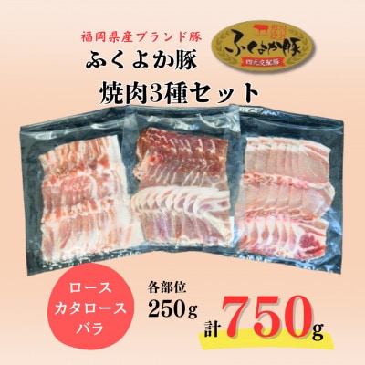 ふくよか豚焼肉3種セット750g(ロース・カタロース・バラ各250g)