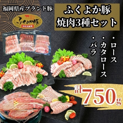 ふくよか豚焼肉3種セット750g(ロース・カタロース・バラ各250g)