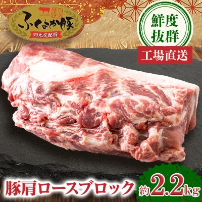 工場直送・鮮度抜群・ダイナミック【ふくよか豚】豚肩ロースブロック 約2.2kg