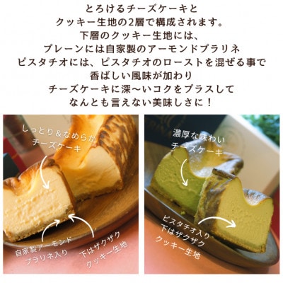 とろける生チーズケーキ&生ピスタチオチーズケーキ 2本セット 420g×2本(福岡県水巻町)
