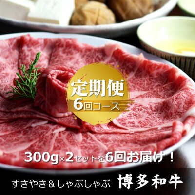 【毎月定期便】博多和牛 ザブトン・肩ロース芯 300g×2(水巻町)全6回