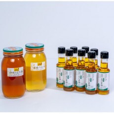 えごま油と蜂蜜セット(国産えごま油93g×8本+蜂蜜アカシア1kg・中秋の百花蜜1kg×各1個)