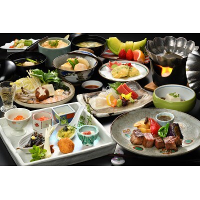 【メイン料理グレードアップコース】あだたらの宿 扇や　一泊ニ食付ペア宿泊券　平日利用