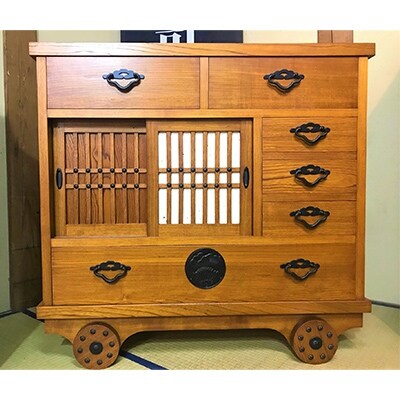 二本松箪笥工房 鈴木木工所 車箪笥(框組造り) ふき漆 | お礼品詳細