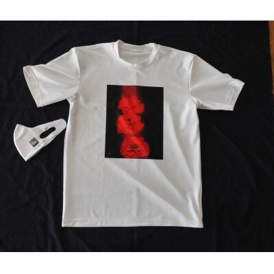 大山忠作「華炎」TシャツLLサイズ+「牡丹」マスクセット