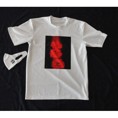 大山忠作「華炎」TシャツLサイズ+「牡丹」マスクセット