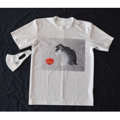 大山忠作「おあずけ」Tシャツ3Lサイズ+「おあずけ」 マスクグレー地