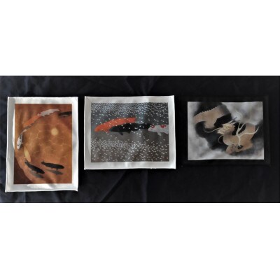 大山忠作「登竜門」クリーニングクロス「光池游々」「春池」「雲龍」3点セット