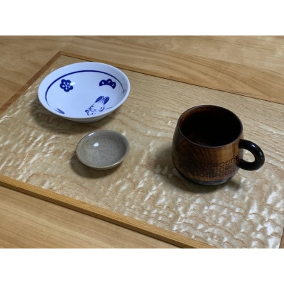 杢華　銘木膳　3枚組(ケヤキ玉杢・タモ玉杢・黒柿)