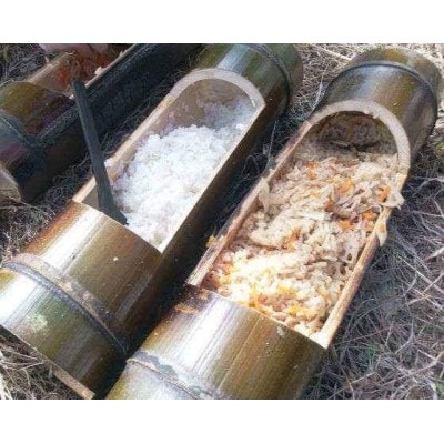 奈良県山添村発、大人2名+子供1名　レンコン掘り体験と贅沢レンコン鍋竹筒ご飯セット