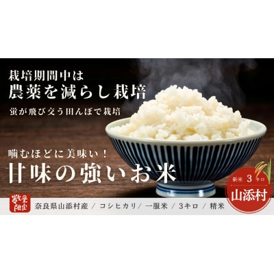 山添村産 一服米 コシヒカリ 3kg 精米