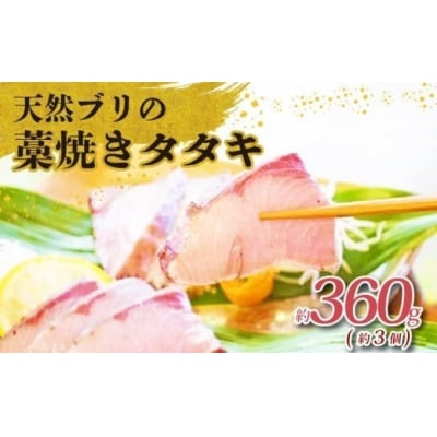 【お試し規格】土佐沖 獲れ 天然 ぶり 藁焼き たたき 約360g(約3個) [1723]
