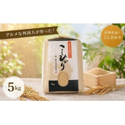 グルメな外国人農家こだわりのお米こしひかり玄米 5kg 《2025年産》 [0940-5]