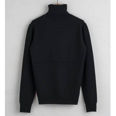 〈白田のカシミヤ〉のベビーカシミヤ タートルネックプルオーバー(ブラック)男性用サイズ:M
