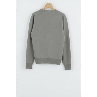 〈白田のカシミヤ〉のベビーカシミヤ Vネックプルオーバー(オリーブグレー)女性用サイズ:L