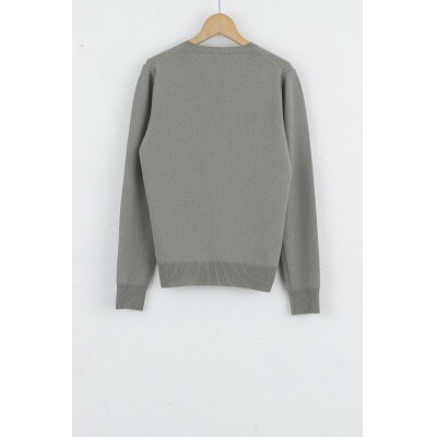 〈白田のカシミヤ〉のベビーカシミヤ Vネックプルオーバー(オリーブグレー)男性用サイズ:M