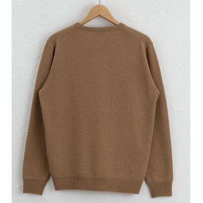 〈白田のカシミヤ〉のベビーカシミヤ Vネックカーディガン(キャメル)女性用サイズ:L