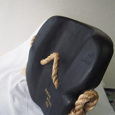 宮城県加美町木彫りの会制作　火除け・魔除け　怖いお顔の釜神さま K3