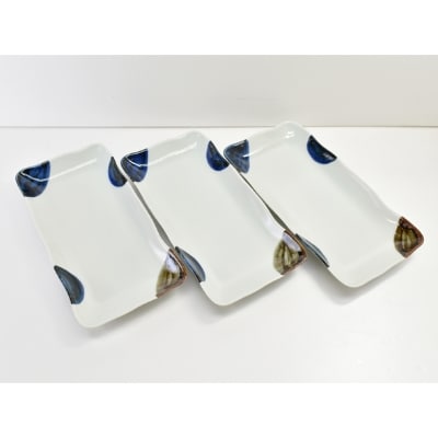 【波佐見焼】ふち濃み丸紋焼物皿3枚組【西海陶器】 3 12870