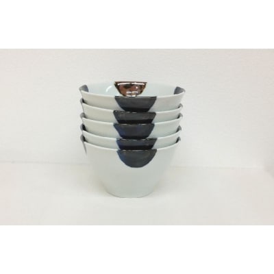 【波佐見焼】深小鉢 ふち濃み丸紋(直径11.5×7cm 5個組)【西海陶器】 5 12871