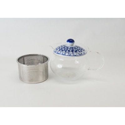 【波佐見焼】SS茶こしガラスポット ブルーミルク  【西海陶器】 1 73588