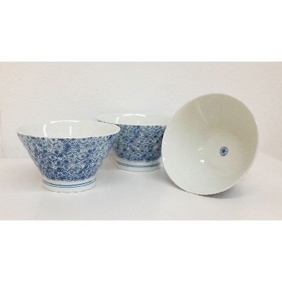 【波佐見焼】Φ15.5cm丼3個組 亀甲紋青 【西海陶器】 3 13926
