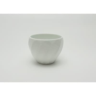 【波佐見焼】手彫りのカップ 斜め彫り【西海陶器】1 44176