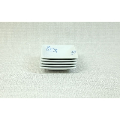 【波佐見焼】es判子 角小皿 うさぎ 【西海陶器】5 43473
