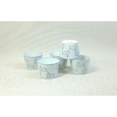 【波佐見焼】es判子 そばちょこ うさぎ 【西海陶器】5 43444