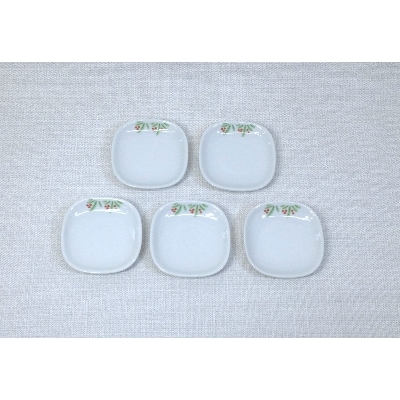 【波佐見焼】8.5×8.5cm小皿5枚組 草花 　【西海陶器】 5_58052