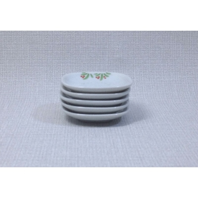 【波佐見焼】8.5×8.5cm小皿5枚組 草花 　【西海陶器】 5_58052