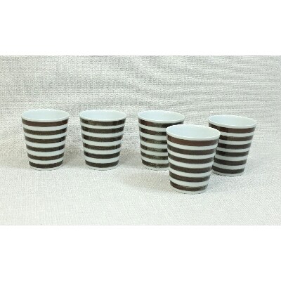 【波佐見焼】es cup ボーダー BN〈M〉 【西海陶器】5　42244