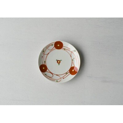 【波佐見焼】10.5×1.5cm 小皿5枚組 赤絵小花【西海陶器】5 63282