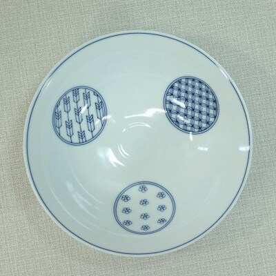【波佐見焼】φ18×5.5cm鉢 丸紋三様 1 30071