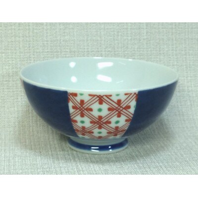 【波佐見焼】φ11.5cmごはん茶碗5個組　染錦地紋  5 31175