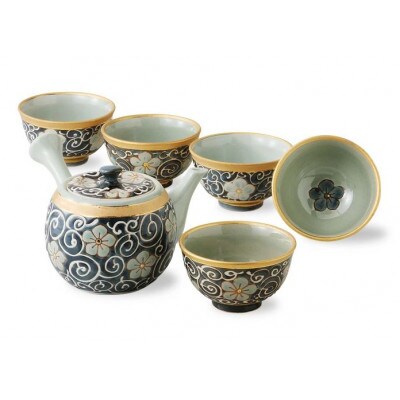 【波佐見焼】茶器セット 唐草桔梗　1 55547