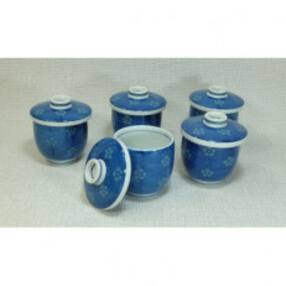 【波佐見焼】小さめの茶碗蒸しのお碗(蒸し碗)5個組　錦梅　5 21330