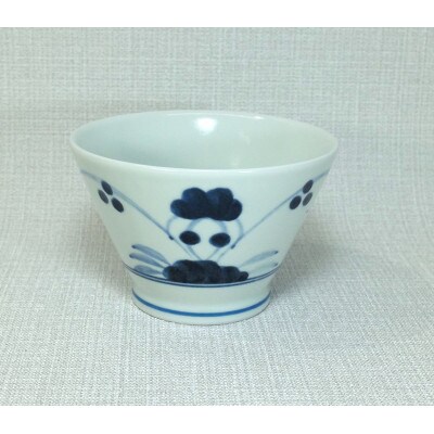 【波佐見焼】12×8cmくらわんか茶碗 5個組　草花  5 10042