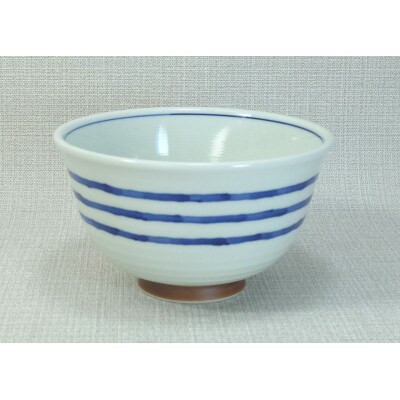 【波佐見焼】14×8.5cmふんわり軽いお好み丼 3個組　ライン十草 3 20970