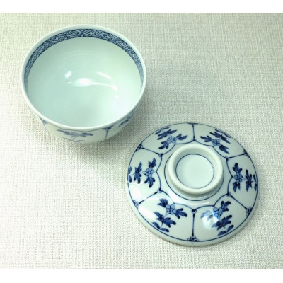 【波佐見焼】容量375mlのビッグ茶碗むし碗3個組 草花 3 23162