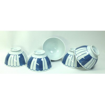 【波佐見焼】軽い!ごはん茶碗5個組　菊割　5 20864