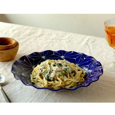【波佐見焼】φ25.5cmの盛皿　琉璃・麻の葉　1 19910