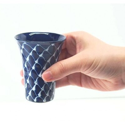 【波佐見焼】70mlアペリティフ 琉璃 網絵　 1　18139