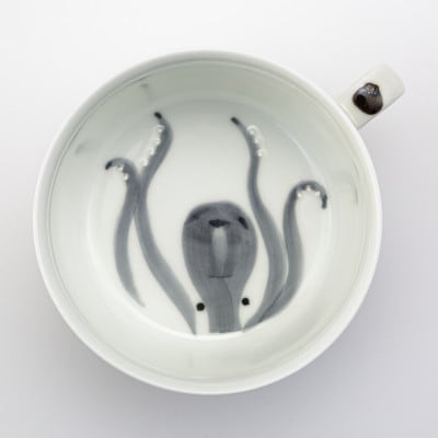 【波佐見焼】径11.5cmのフードマグ olive オクトパス【西海陶器】1　25607