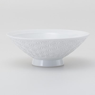【波佐見焼】麻柄　平碗 白磁(径14×5cm)【西海陶器】1 25690