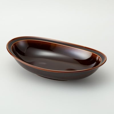 【波佐見焼】リム オーバルボウル キャラメル【西海陶器】　1　25637