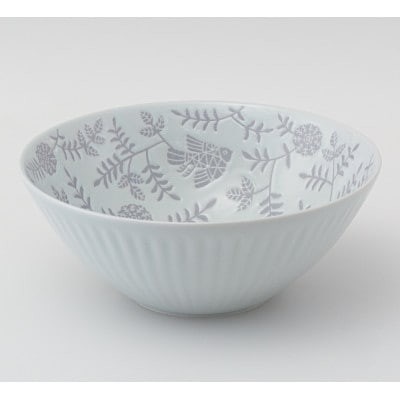 【波佐見焼】バティック ボウル L・GY(径19×8cm)【西海陶器】1 25727