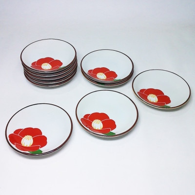 波佐見焼】赤絵椿 小皿10個組(径10×2cm)【西海陶器】10 54986 | 長崎県