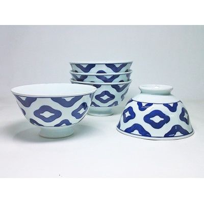 【波佐見焼】雲 面取軽量飯碗 5個組(径14×8cm)【西海陶器】　5　74243