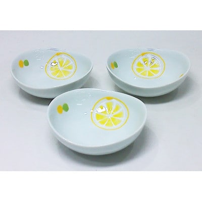 【波佐見焼】Lemon ミニボウル 黄3個組(8.5×8×3cm)【西海陶器】　3　64468